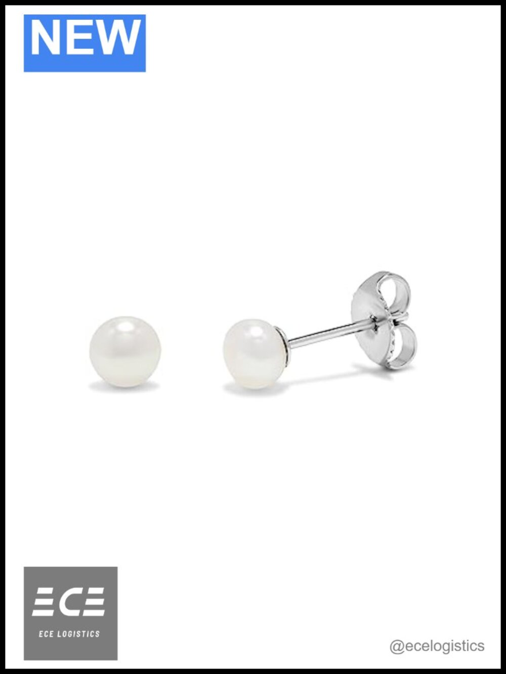 Freshwater Cultured Pearl Stud Earrings Sterling Silver Butterfly Backs Set of 3